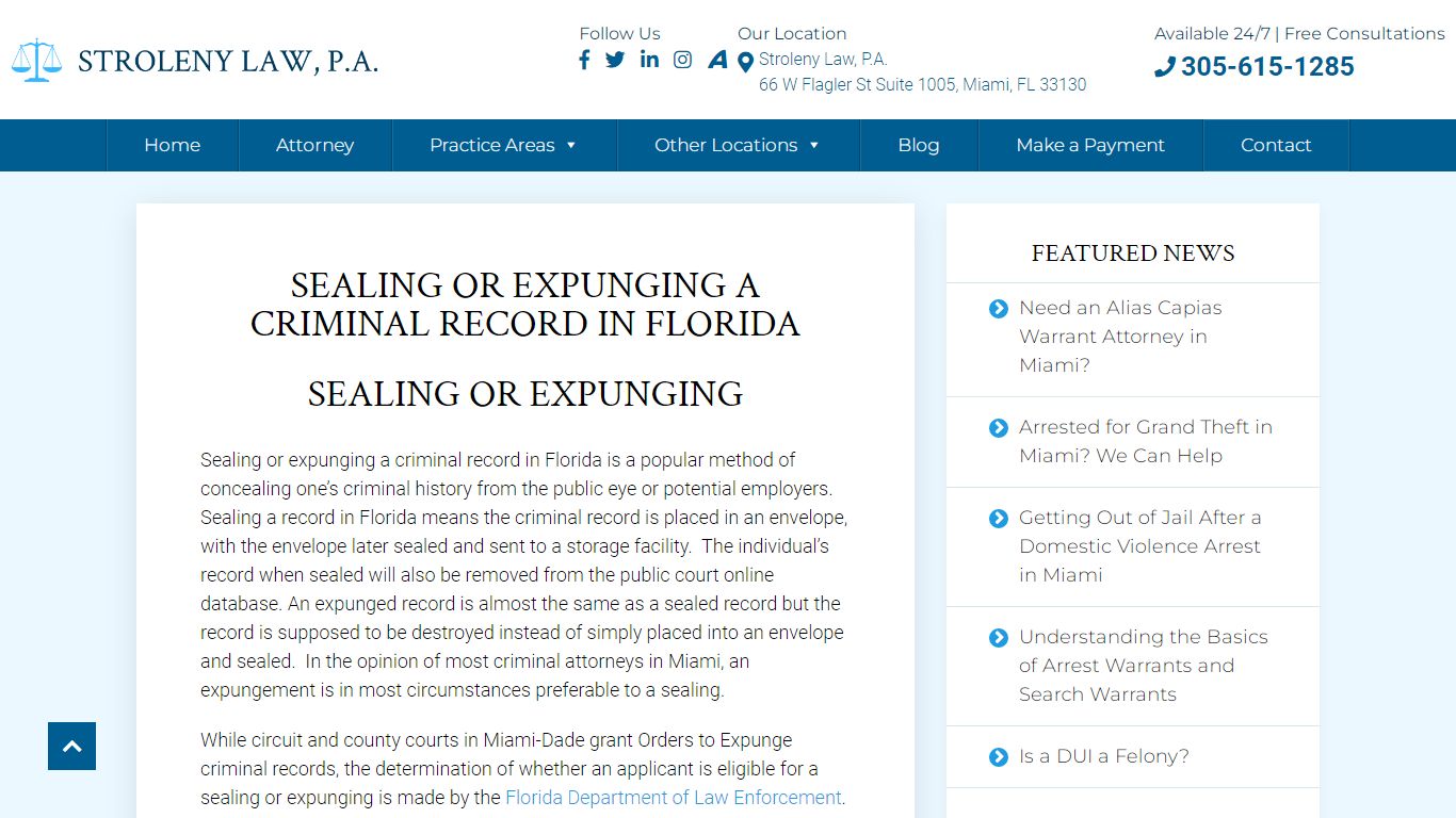 Sealing or Expunging a Criminal Record in Florida